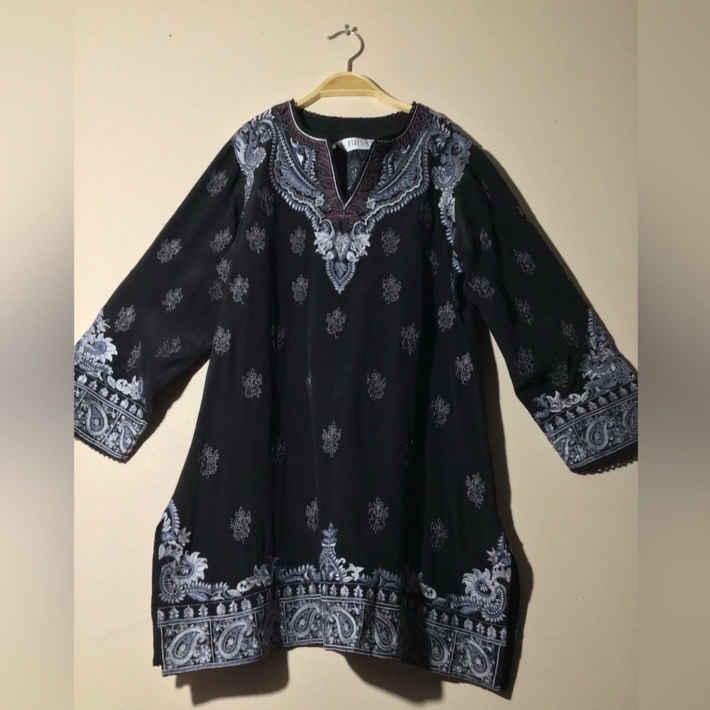 Anthropology SILK 100% “BIBA” Beautiful EMBROIDERED LADIES TOP💖💖